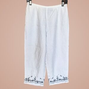 Norton McNaughton Petites Linen Embroidered Pants | PL